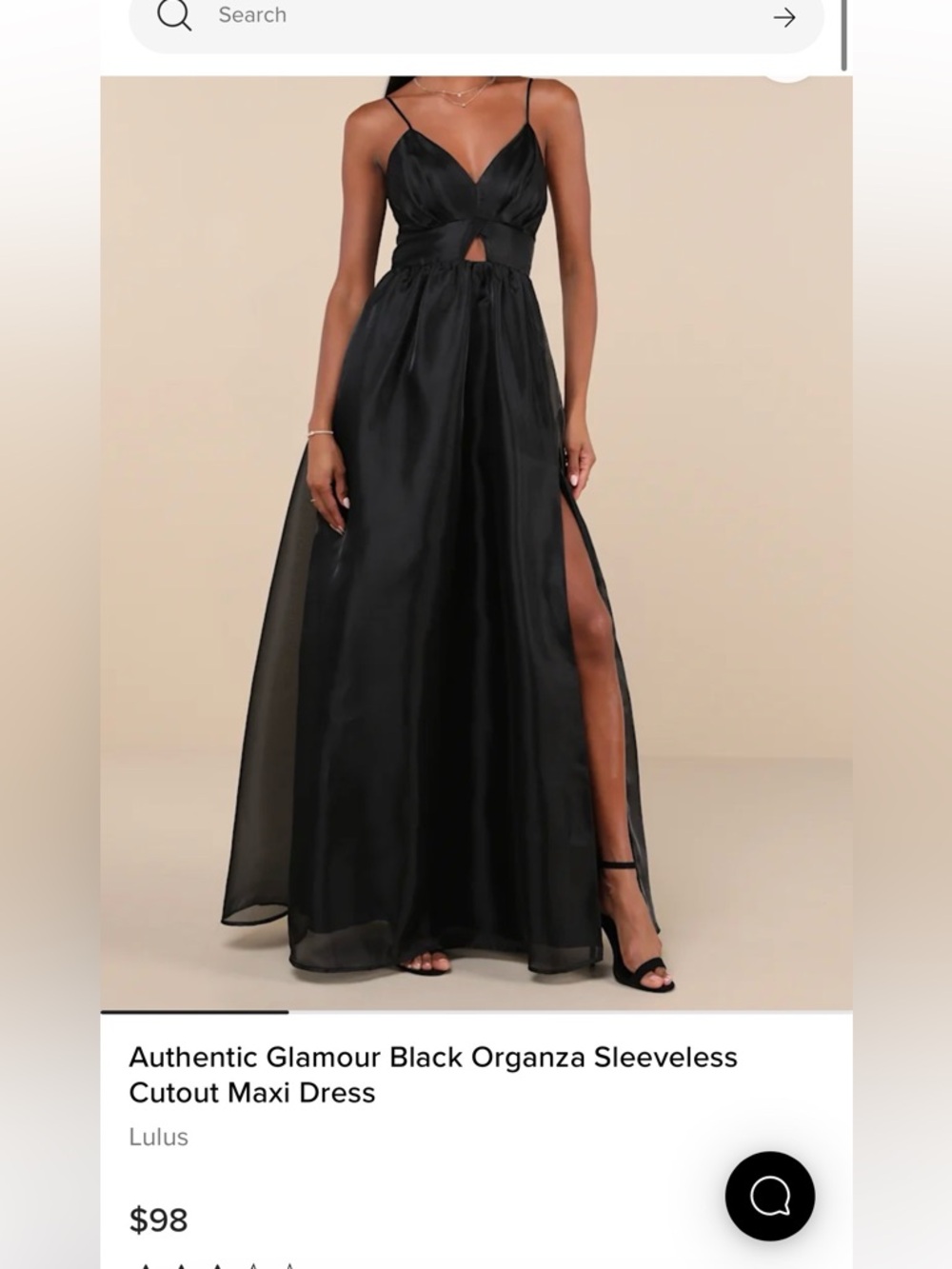 Lulu's Black Satin Maxi Dress with Front Keyhole and High Slit